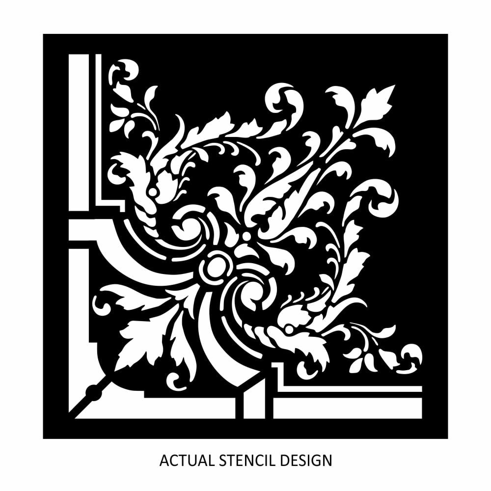 Elegant Baroque Corner Stencil