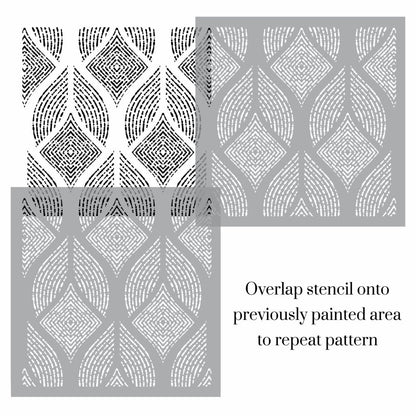 Tribal Distressed Wallpaper Stencil