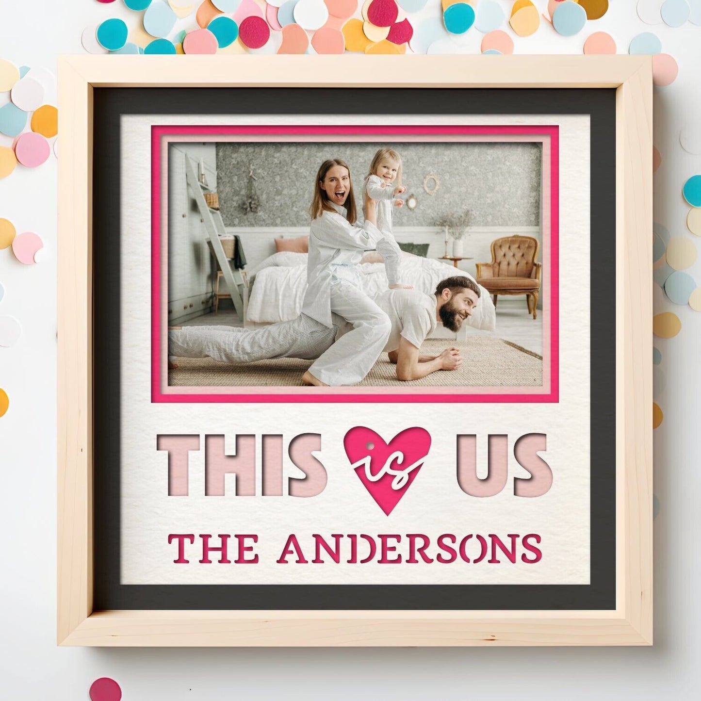 This Is Us Family - 9 x 9 Inch photo Frame - 1, 2, 3 or 6 Photos/Customisable