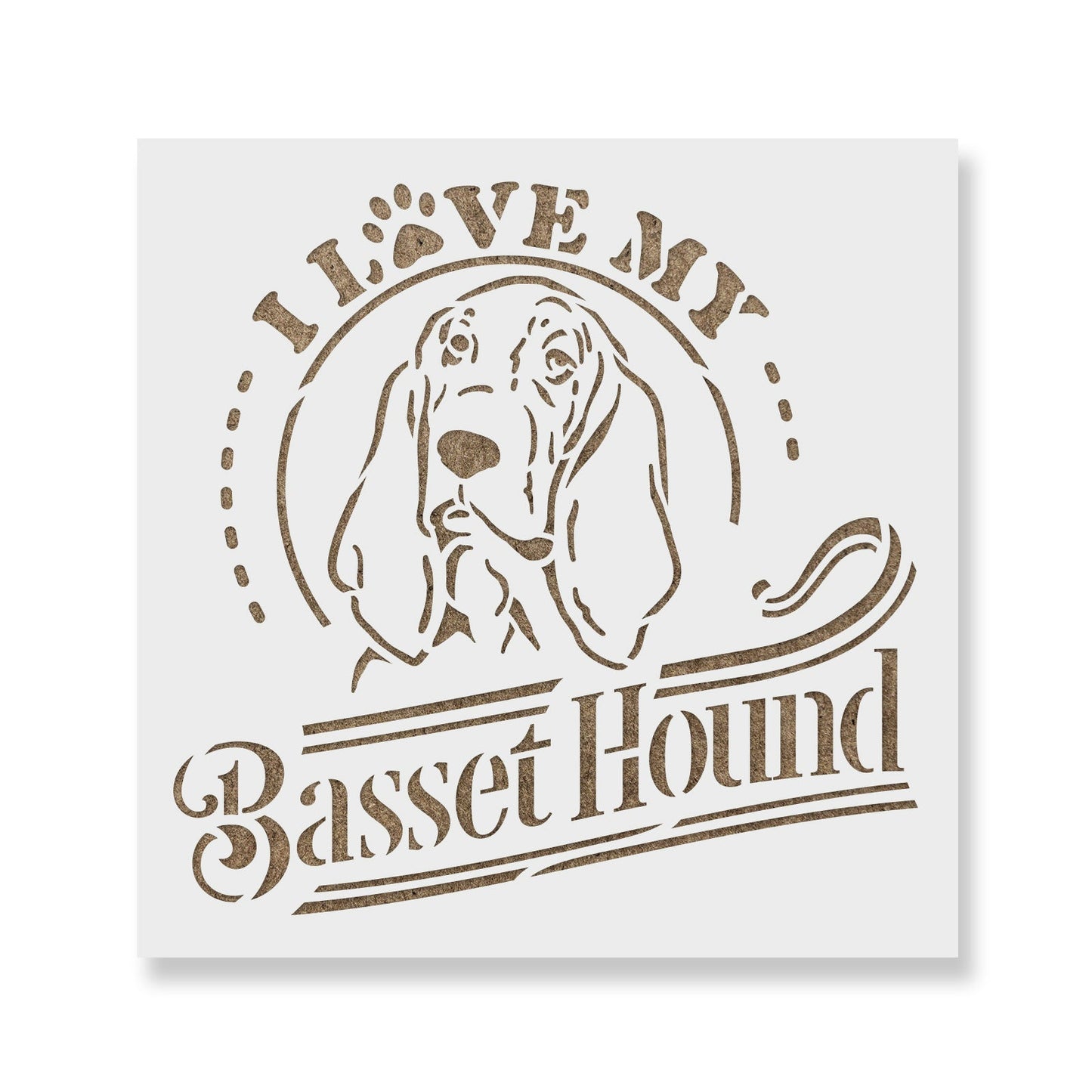 I Love My Basset Stencil