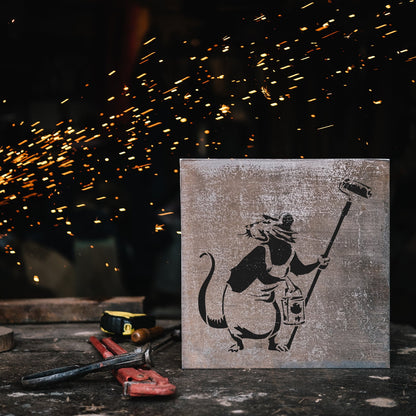 Rat Painter Banksy Stencil