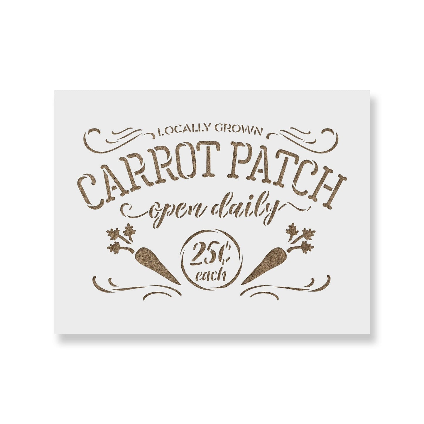 Locally Grown Carrots Farm Sign Stencil