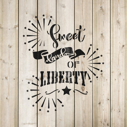 Sweet Land Of Liberty Fireworks Stencil