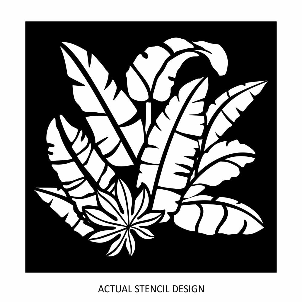 Summer Tropical Leafy Stencil