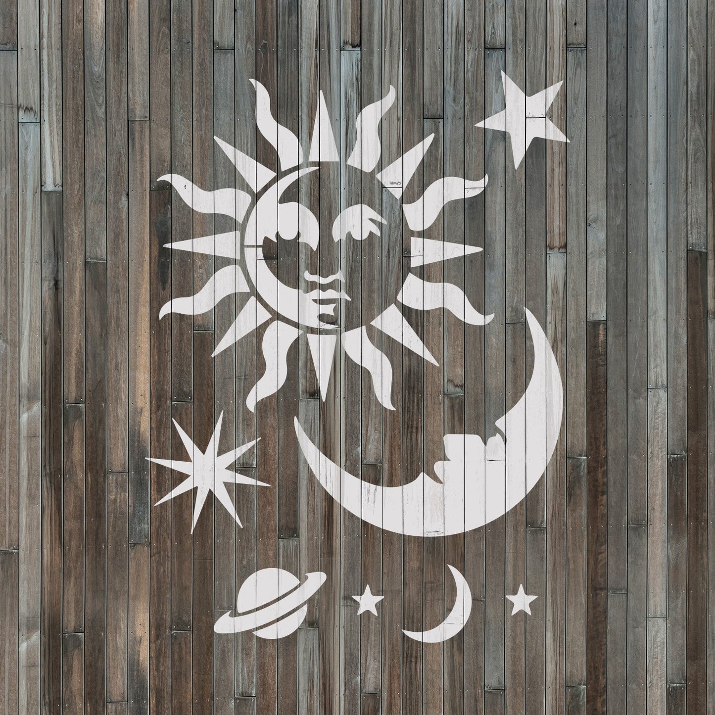 Celestial Sun and Moon Stencil