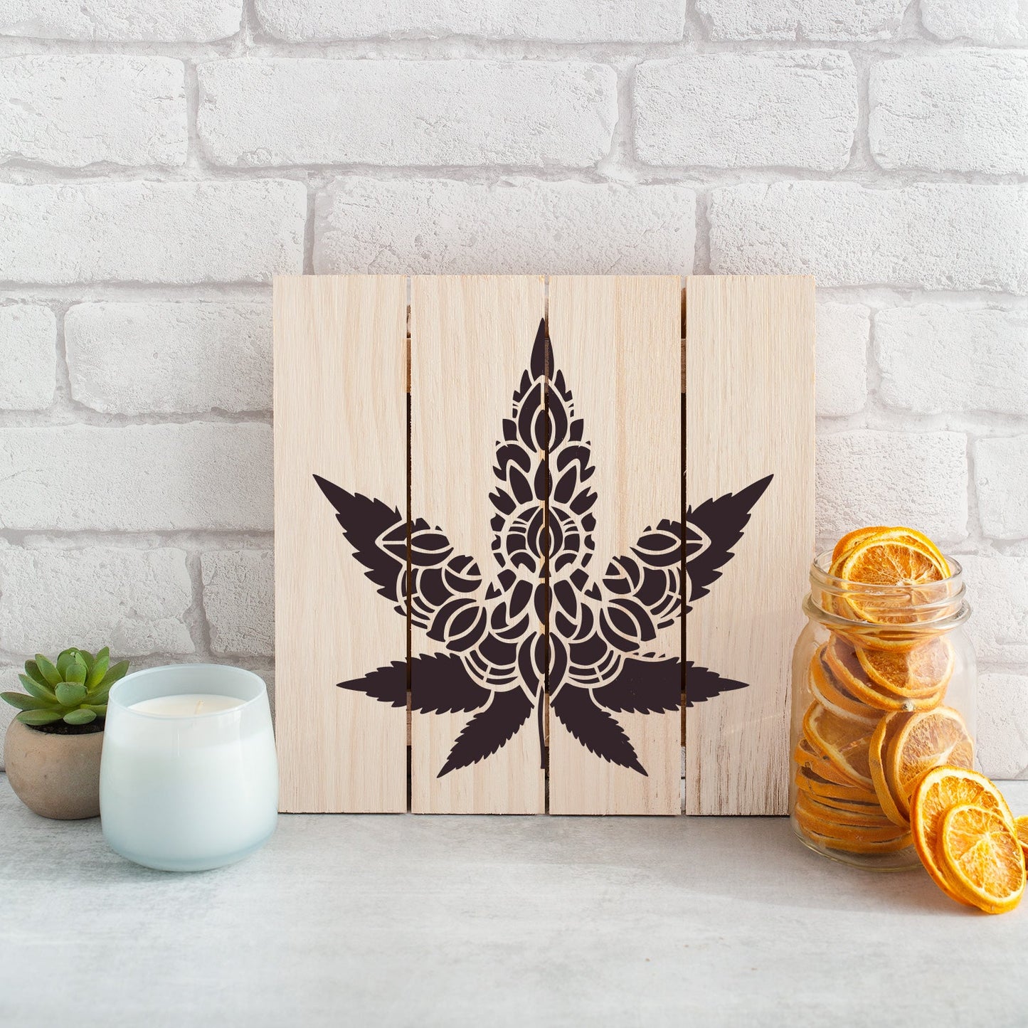 Mandala Weed Leaf Stencil