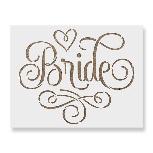 Bride Wedding Label Stencil