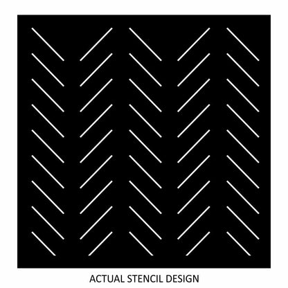 Herringbone Modern Wall Stencil