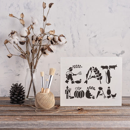 Eat Local Stencil