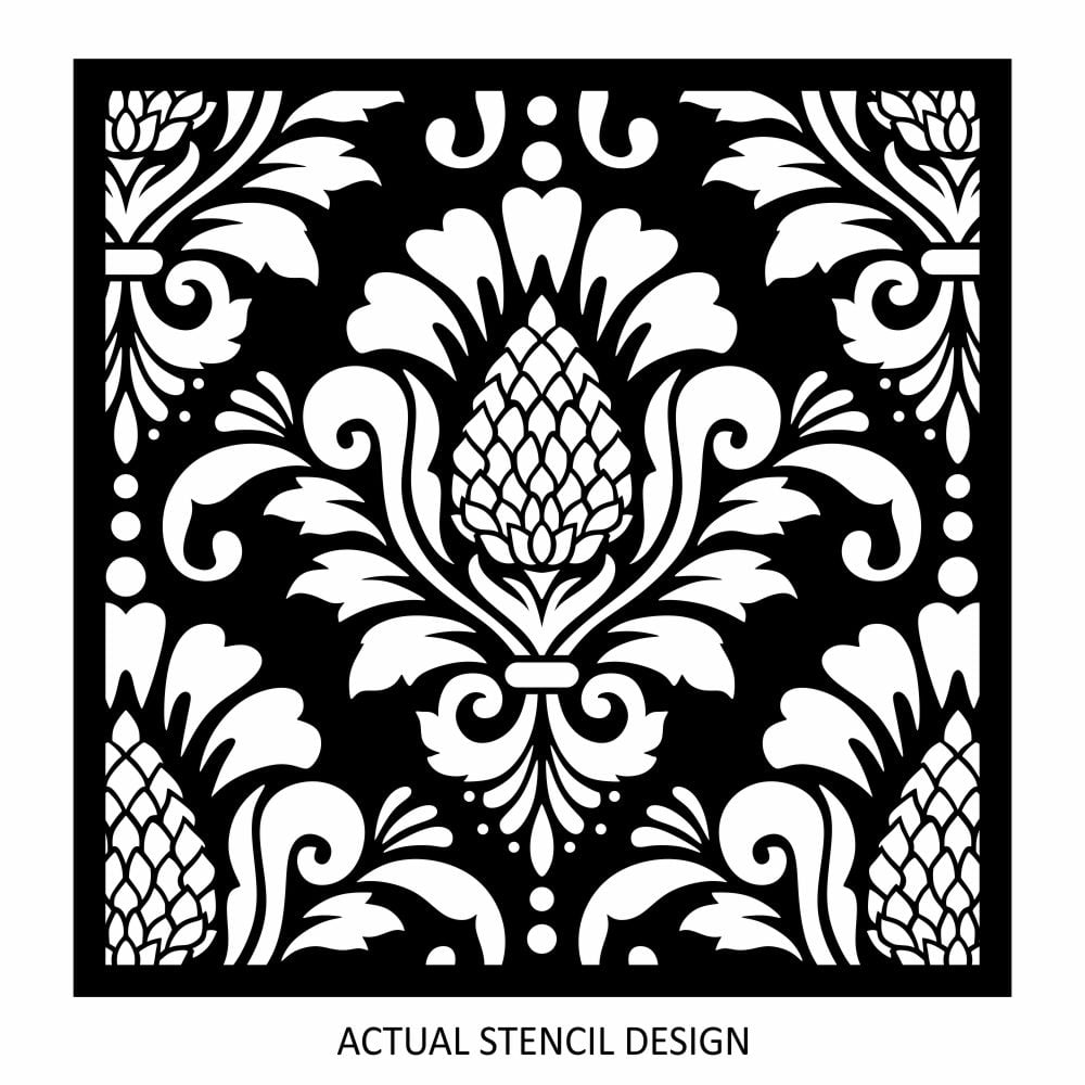 Pinecone Damask Allover Stencil