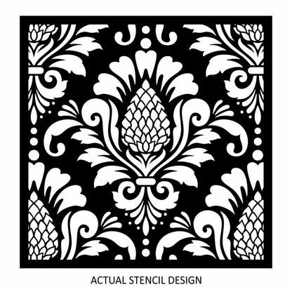 Pinecone Damask Allover Stencil