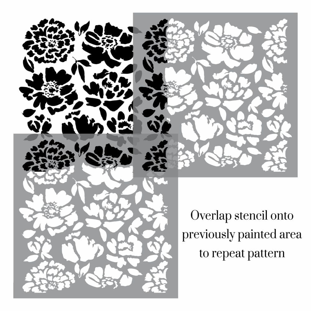 Rustic Flowers Allover Pattern Stencil