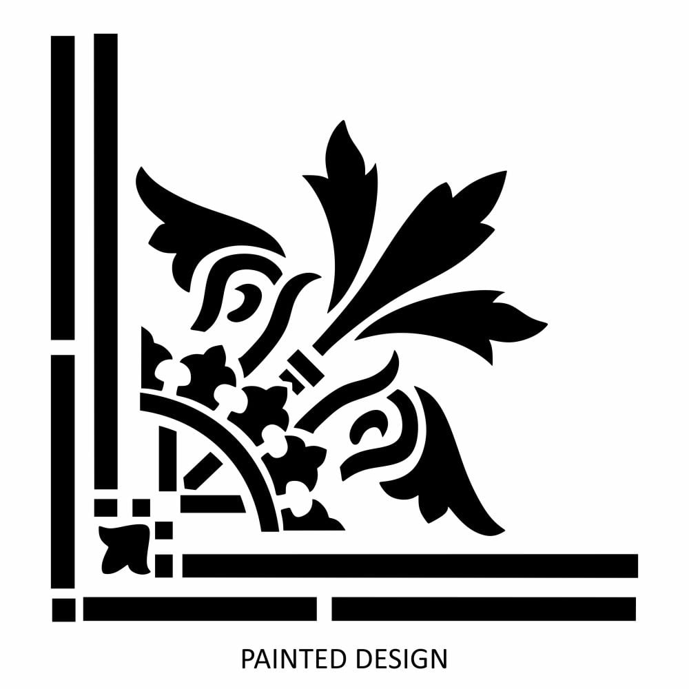 Scandicci Damask Corner Stencil