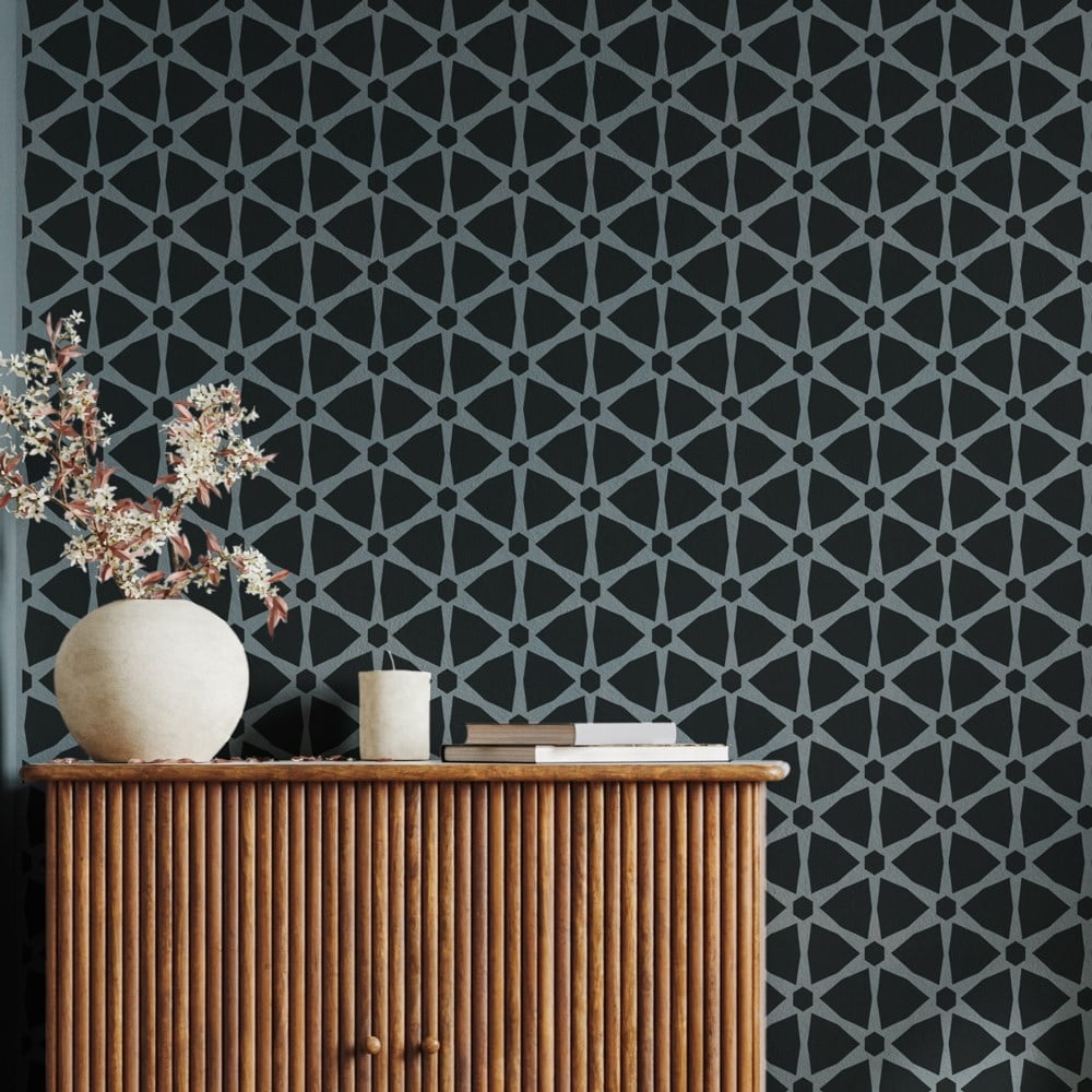 Runtu Geometric Trellis Stencil