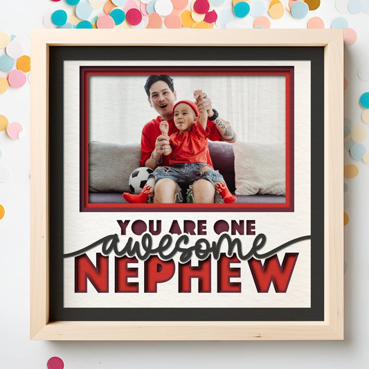 Awesome Nephew - 9 x 9 Inch photo Frame - 1, 2, 3 or 6 photos / Multi Colour