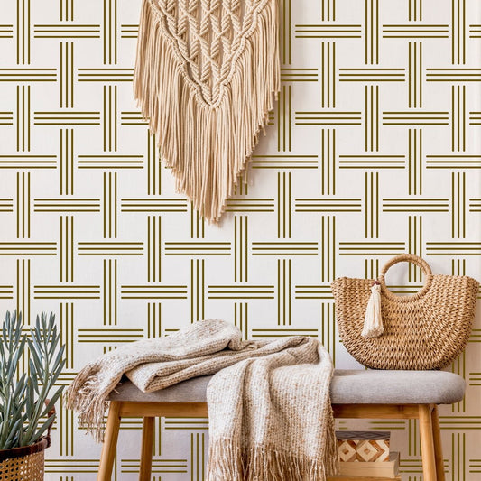 Modern Basket Weave Stencil