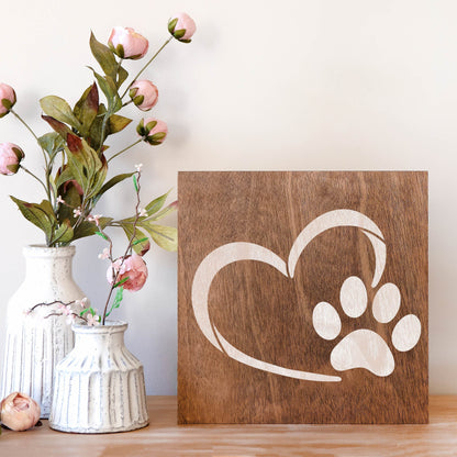 Heart Paw Stencil