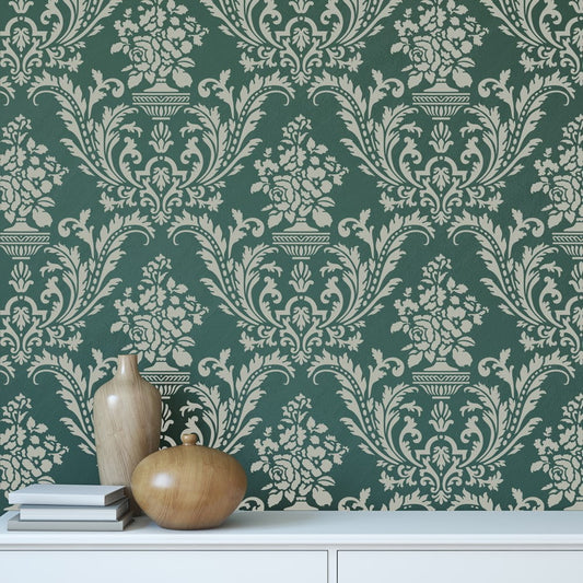 De Montespan Leafy Damask Allover Stencil