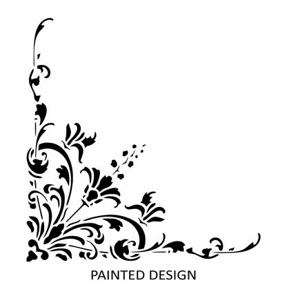 Floral Dazzle Corner Stencil