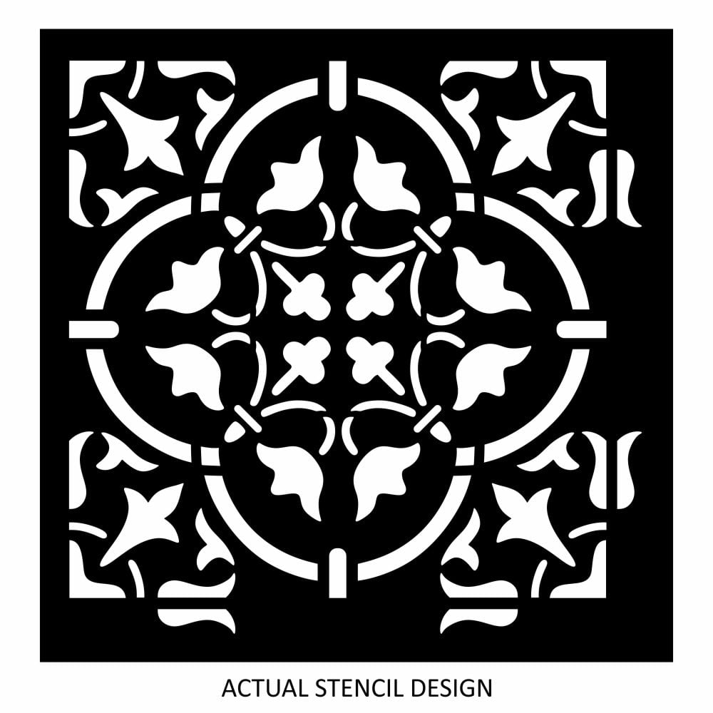 Neera Floral Tile Stencil