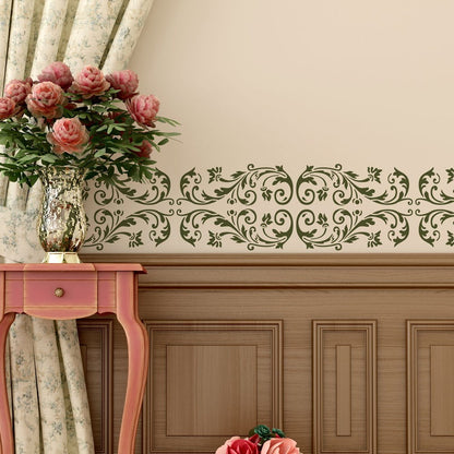 Cella Floral Damask Border Stencil