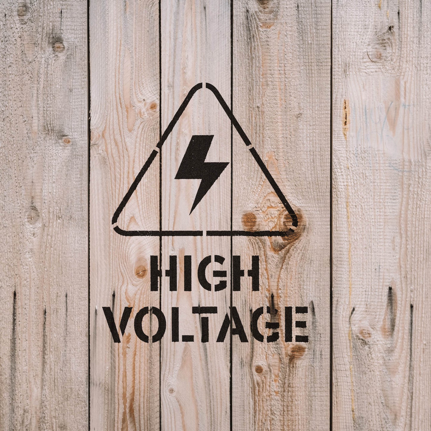 High Voltage Symbol Stencil