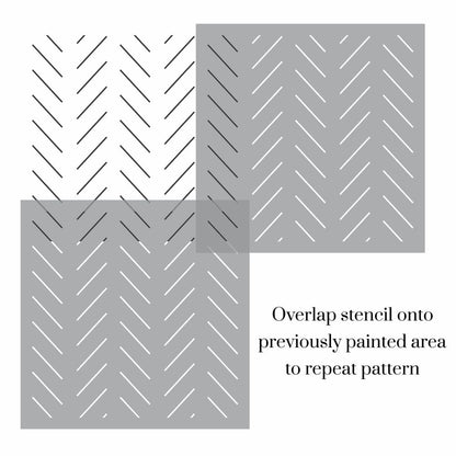 Herringbone Modern Wall Stencil