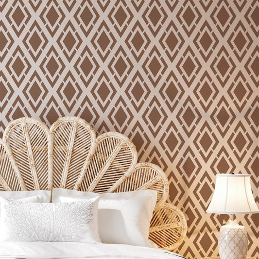 Linked Diamond Wallpaper Stencil