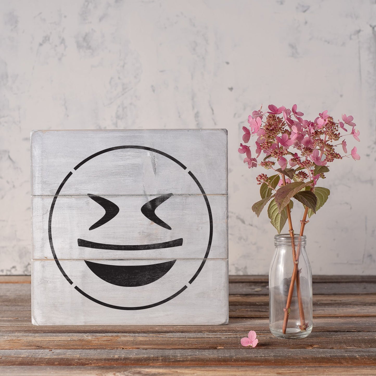 Emoji Grinning Squinting Stencil