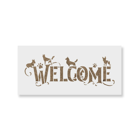 Welcome Dog Sign Stencil