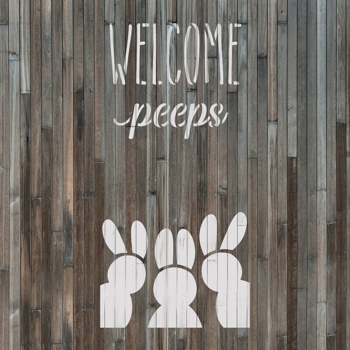 Easter Welcome Peeps Stencil