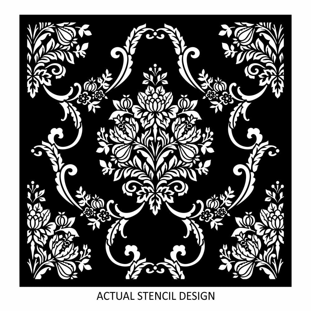 Valentina Floral Damask Wall Stencil