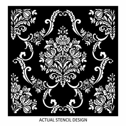 Valentina Floral Damask Wall Stencil