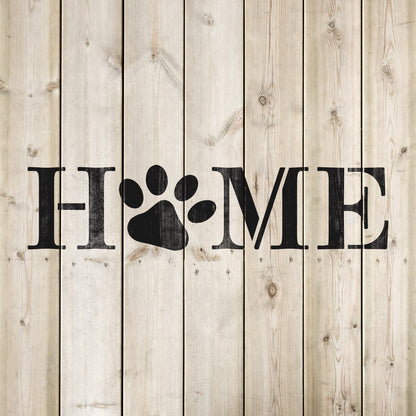 Home Paw Print Stencil