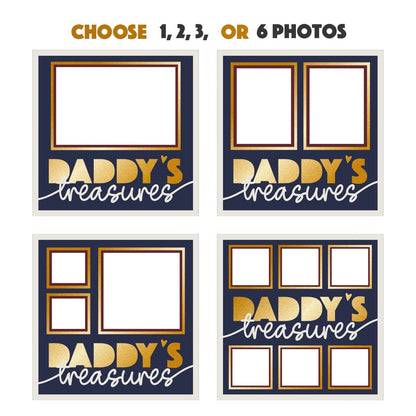 Daddys Treasures - 9 x 9 Inch photo Frame - 1, 2, 3 or 6 photos / Multi Colour