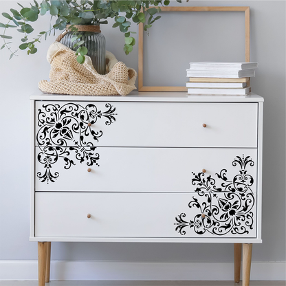 Clara Damask Corner Stencil