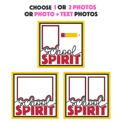 School Spirit - 9 x 9 Inch Photo Frame - 1, 2, 3 or 6 photos / Customisable