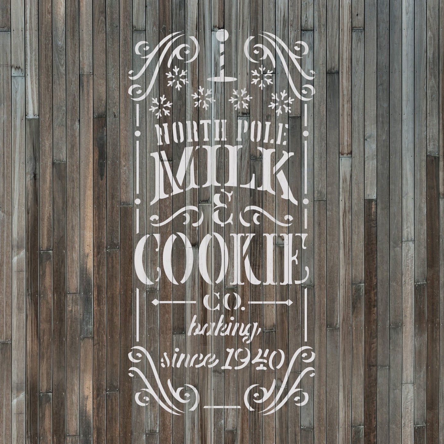 North Pole Milk and Cookie Company Stencil