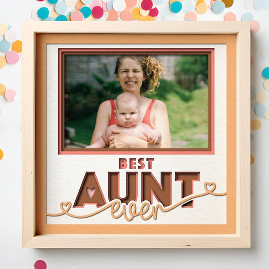 Best Aunt Ever - 9 x 9 Inch photo Frame - 1, 2, 3 or 6 photos / Multi Colour