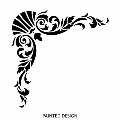 Olympus Damask Corner Stencil