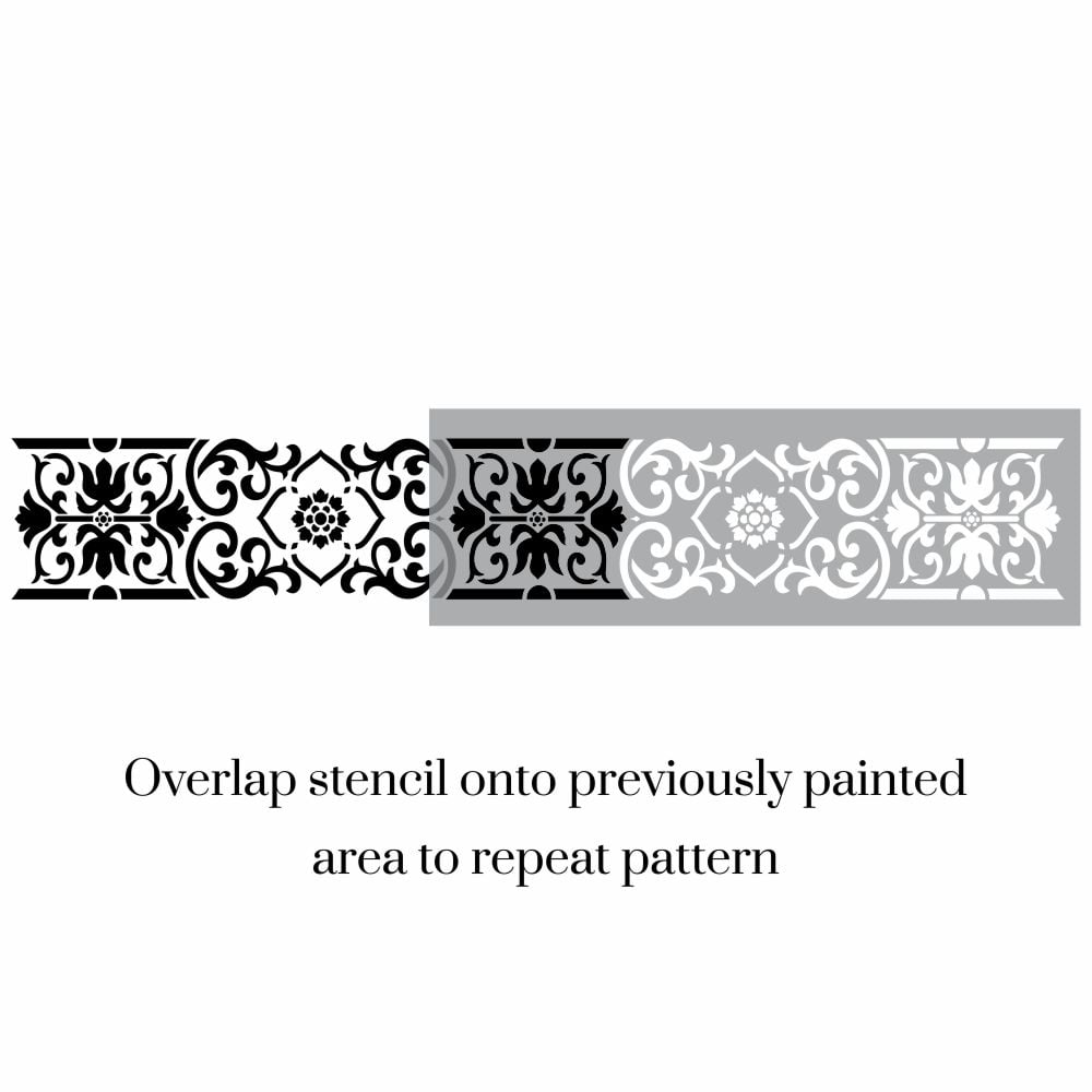 Elena Floral Border Stencil