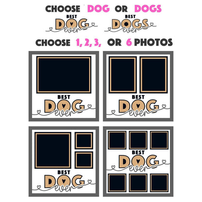 Best Dog (s) Ever - 9 x 9 Inch photo Frame - 1, 2, 3 or 6 photos / Multi Colour