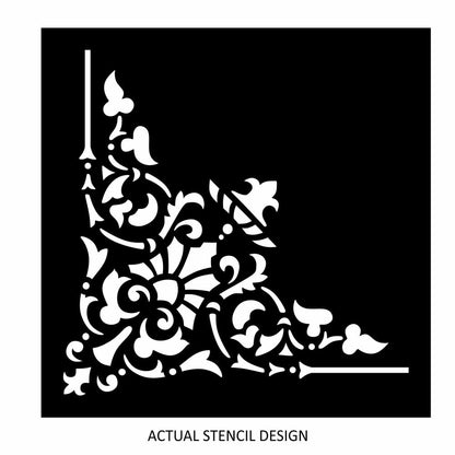 Henry Damask Corner Stencil