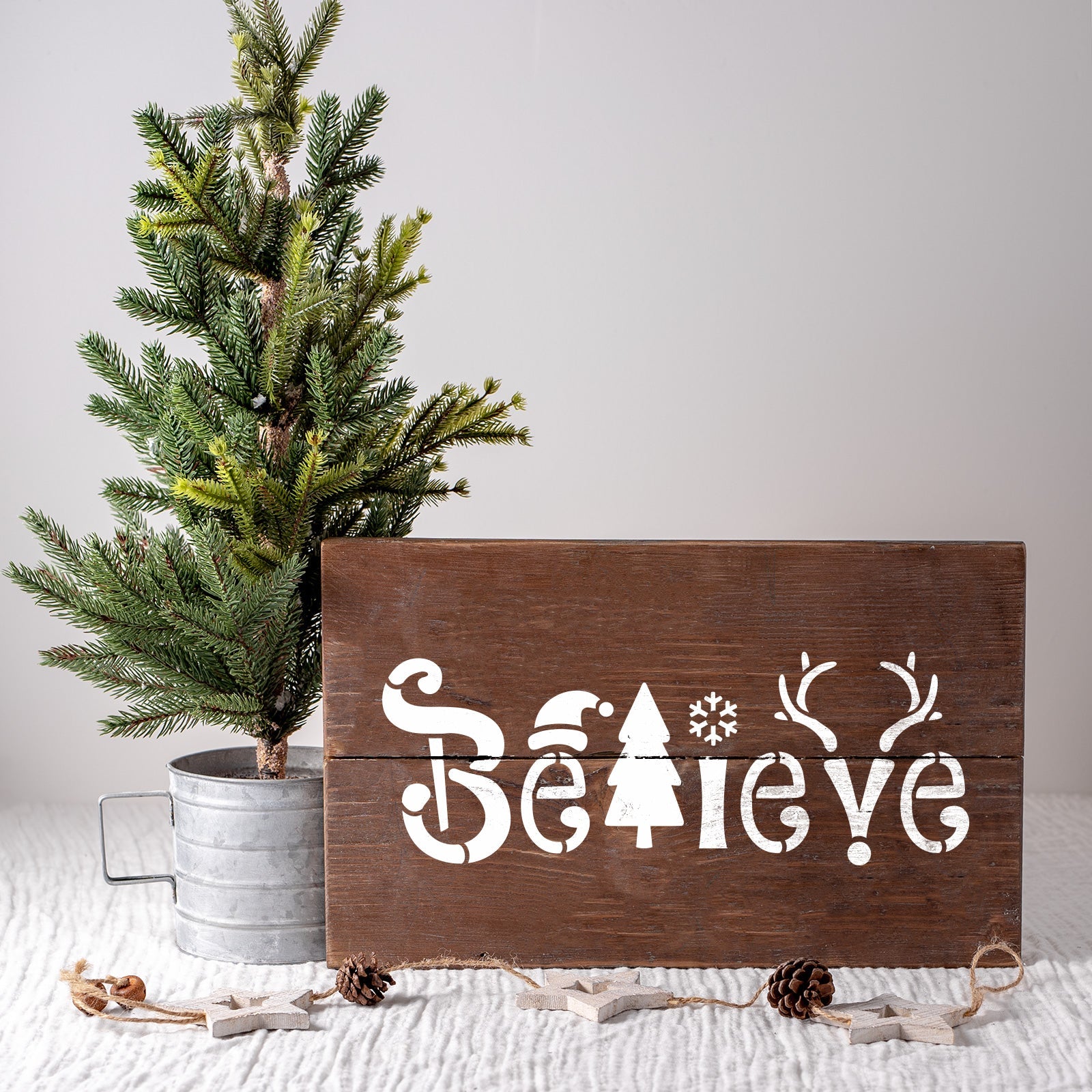 Believe Christmas Stencil