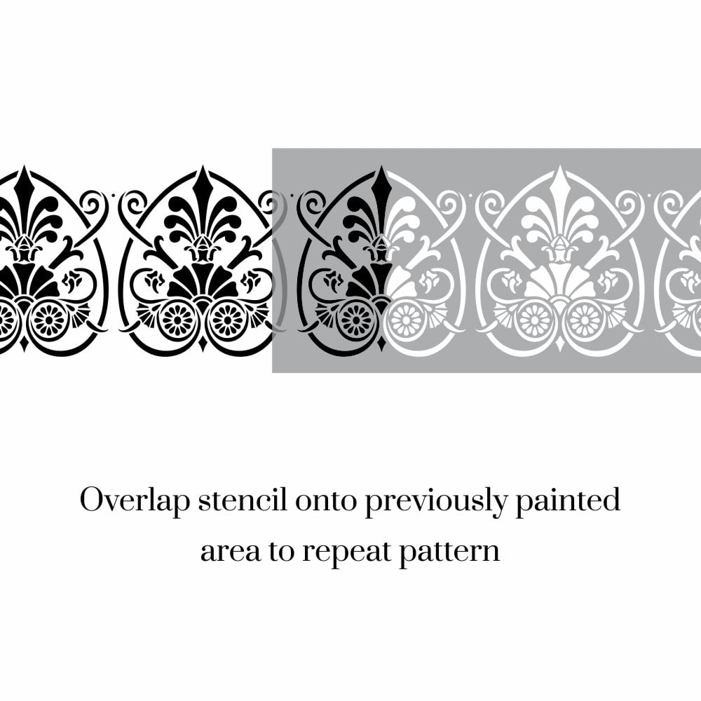 Cava Damask Border Stencil