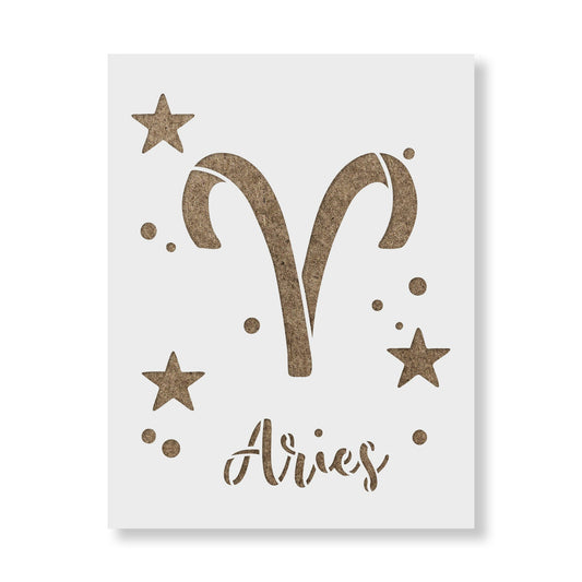 Aries Zodiac Symbol Stencil