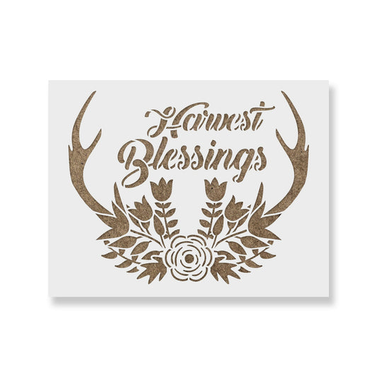 Harvest Blessings Antlers Stencil