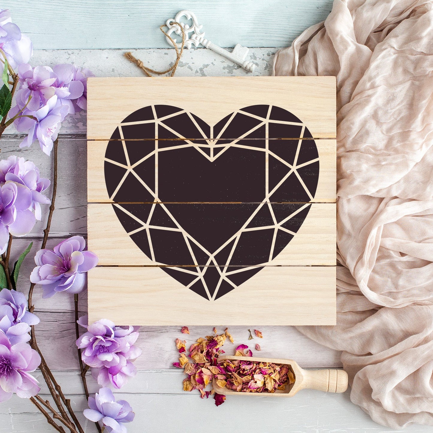 Geometric Heart Stencil