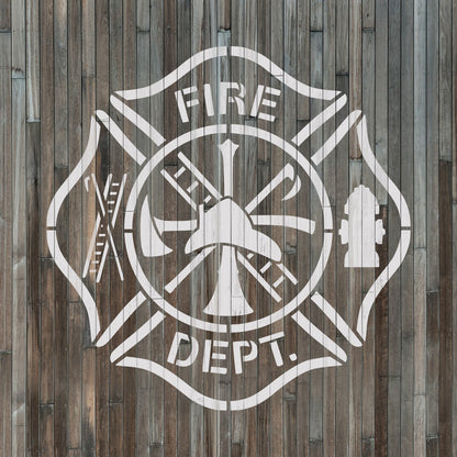 Maltese Cross Fire Department Stencil