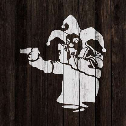 Gun Clown Banksy Stencil